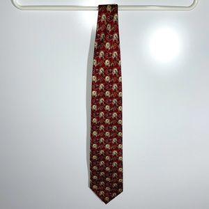 Fendi Italy Silk Burgundy‎ Fishing Tie
